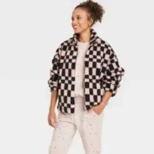 A New Day Black and Pink Checkered Jacket